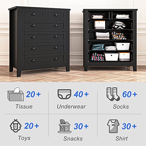 White 6 Drawer Wooden Dresser J421085