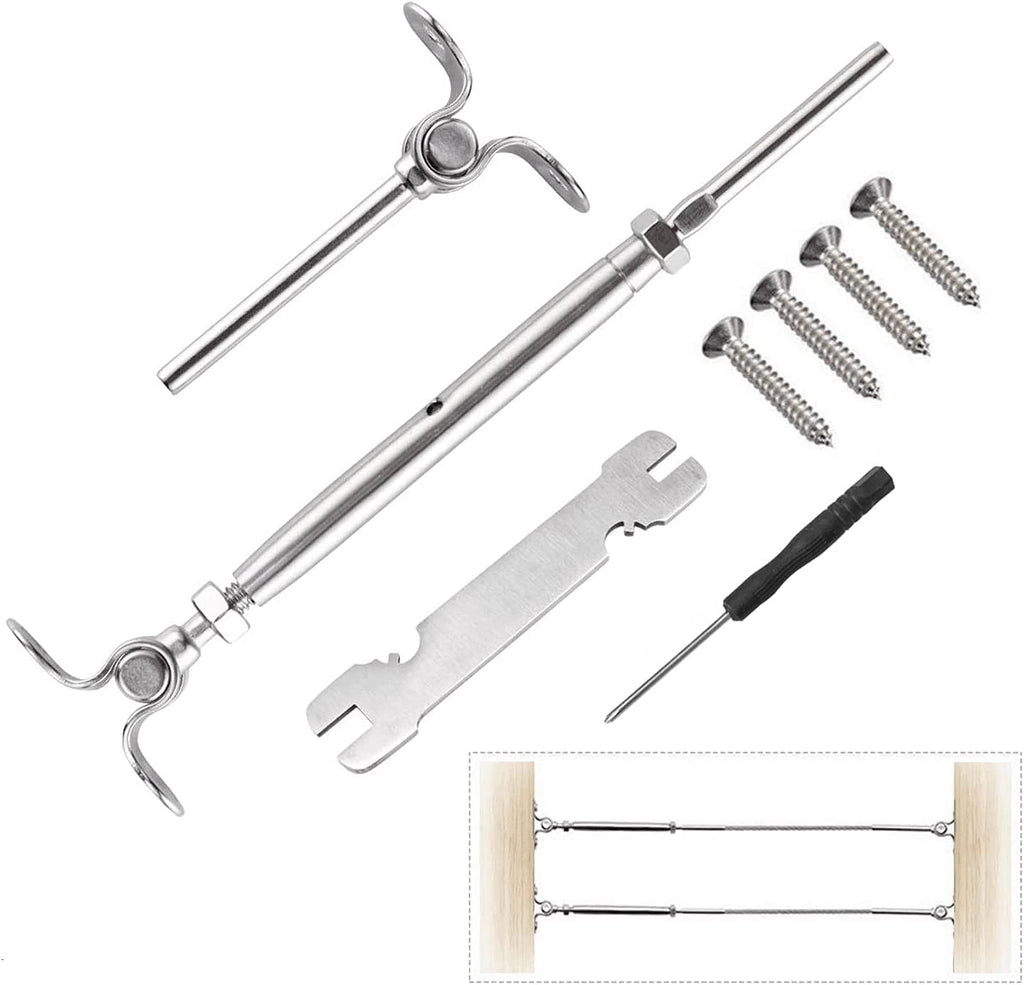 25 Pairs T316 Stainless Steel 180° Adjustable Angle Cable Railing Hardware Kit S586300