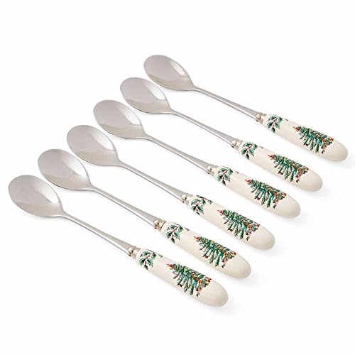 Set of 6 Stainless Steel Teaspoons with Porcelain Handles N8332