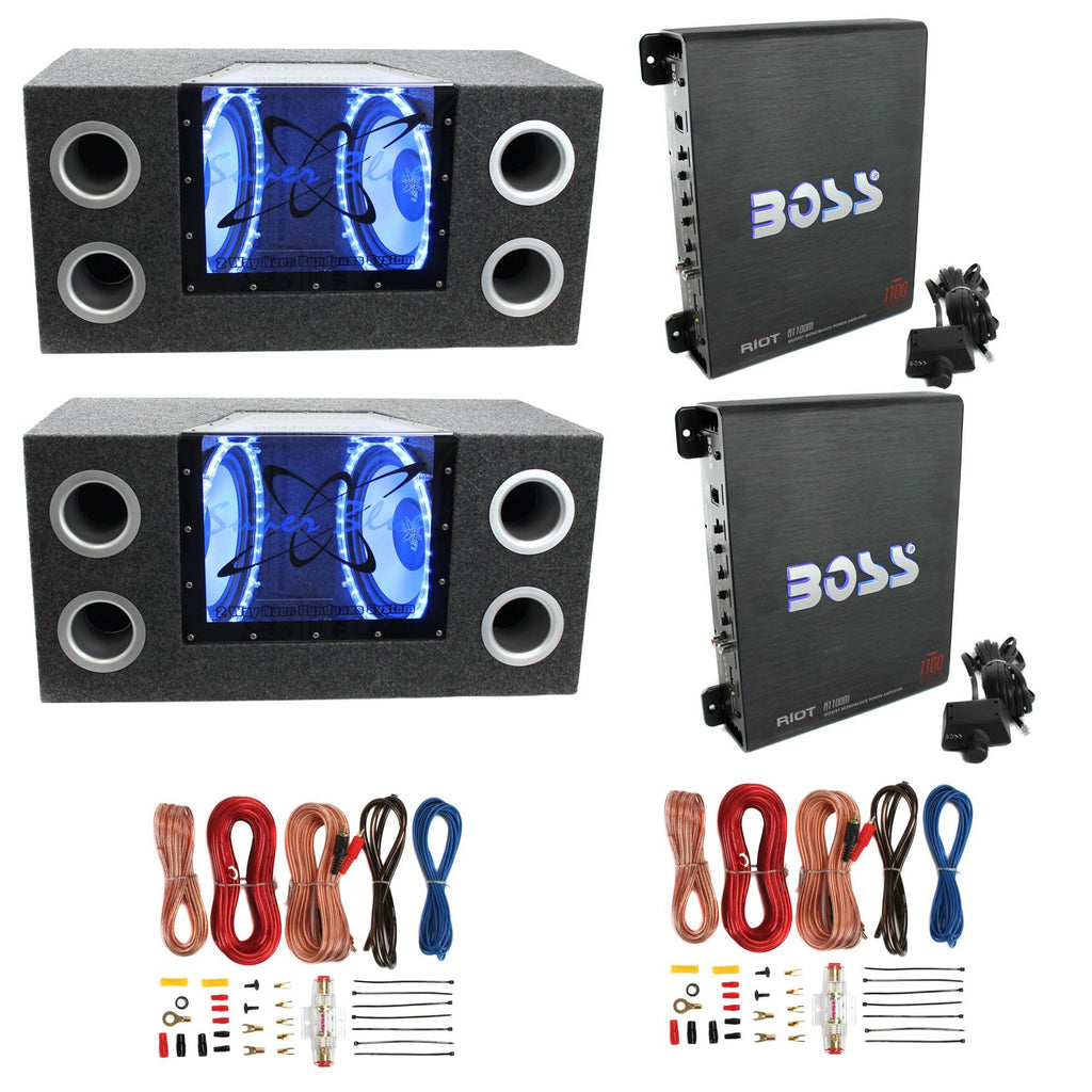 2 Pack Subwoofers & 2 Pack Amp & 2 Pack Wire Kit U518496
