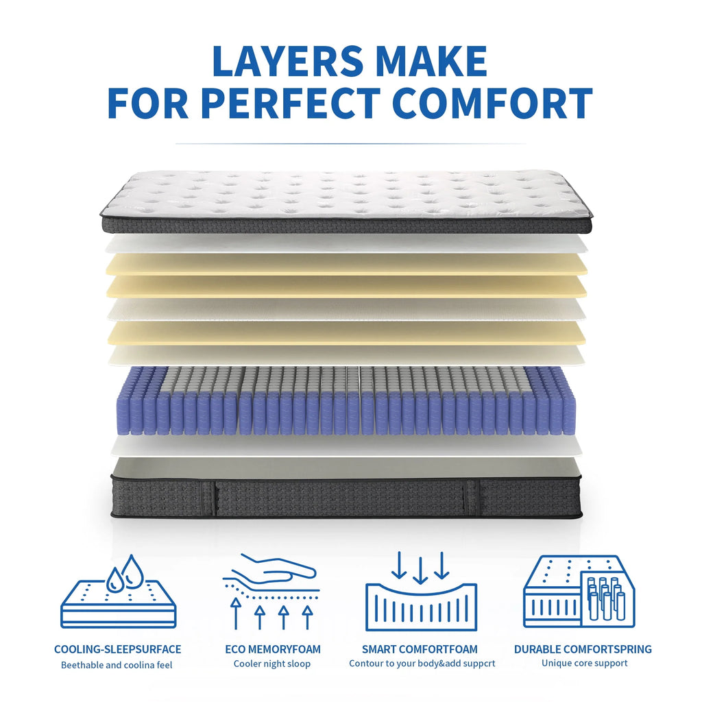 12 inch Full Size Gel Memory Foam Hybrid Mattress W507596