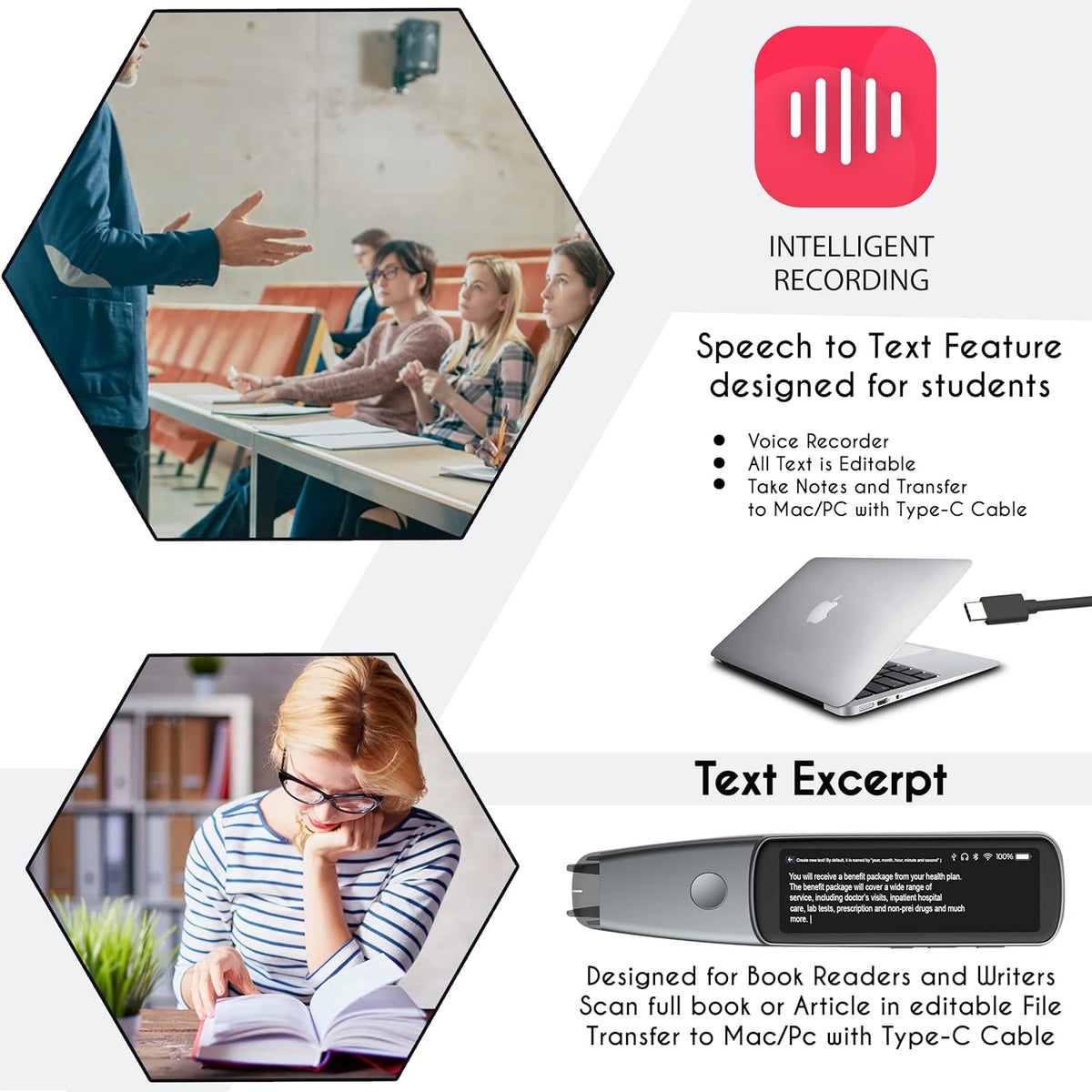 2.9 Inch Touch Screen Two-Way Voice Translation Device Pen L113021