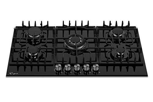 30 inch 5 Burner Gas Cooktop Black Tempered Glass Q411296
