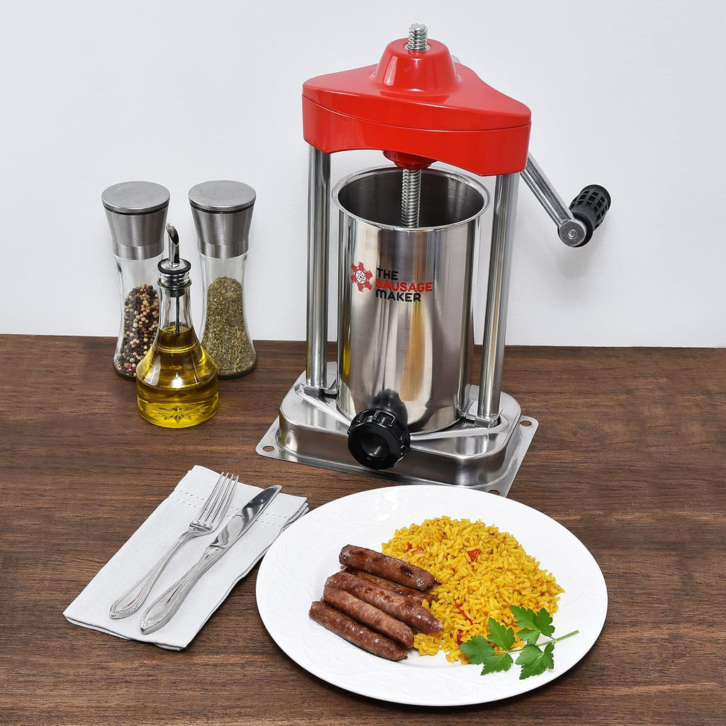 5 lb. Heavy Duty Vertical Sausage Stuffer with Stuffing Tubes J31205
