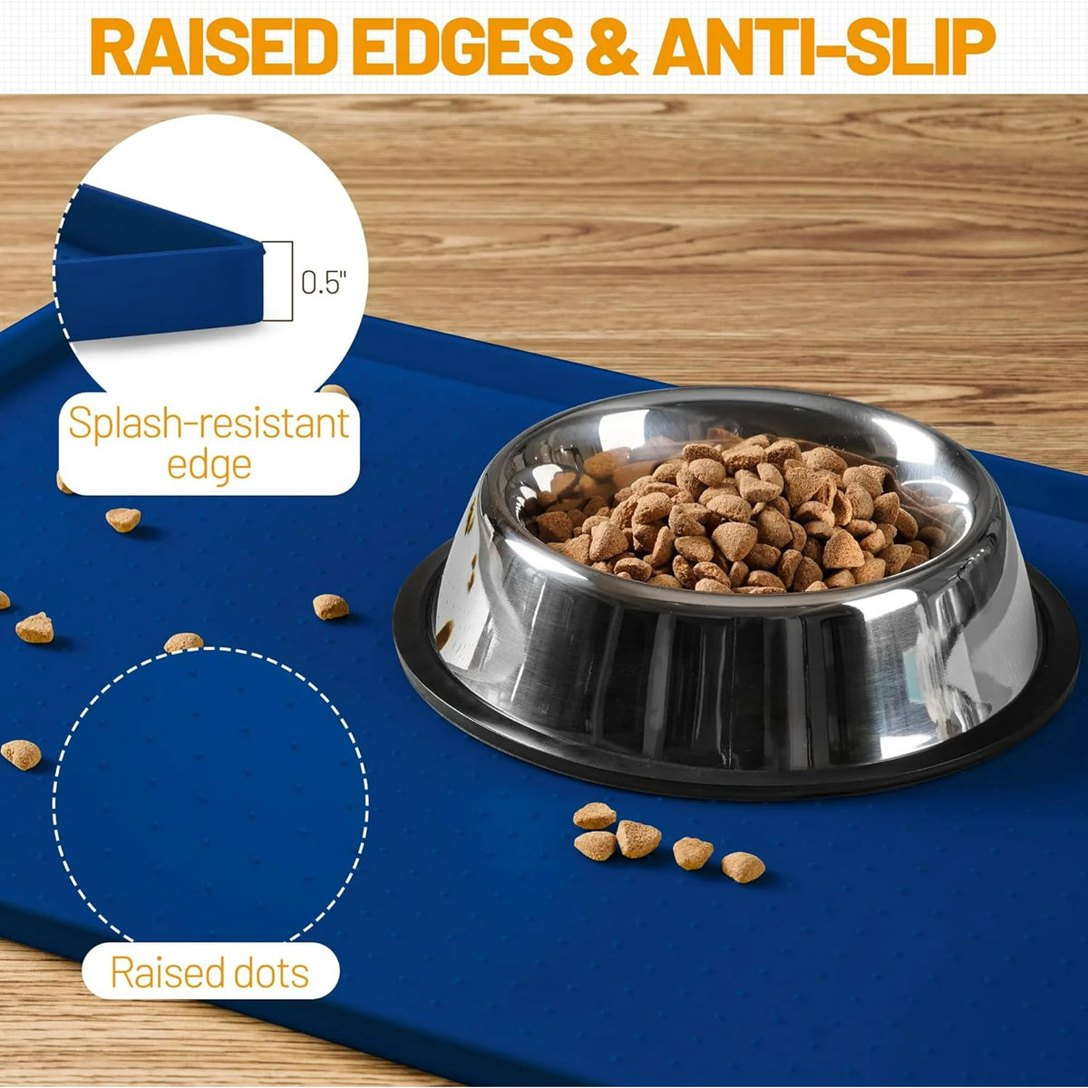100% Waterproof Silicone Pet Feeding Mat, 19" x 12" x 0.5" R852