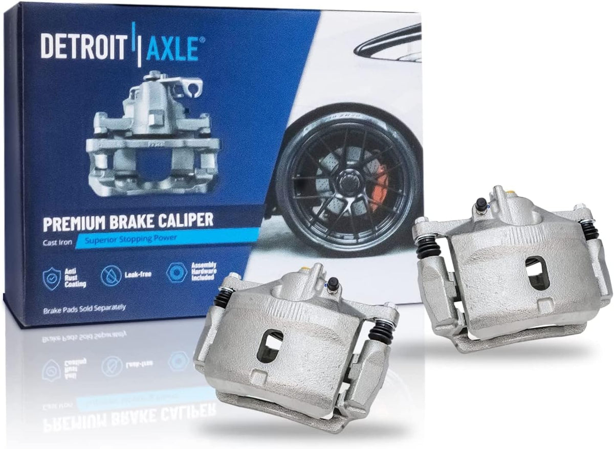 Front Drilled & Slotted Rotors Brake Calipers Ceramic Brake Pads 8pc Set X82469
