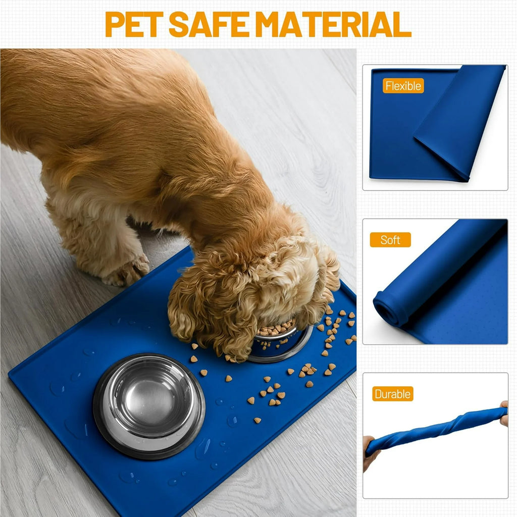 100% Waterproof Silicone Pet Feeding Mat, 19" x 12" x 0.5" R852
