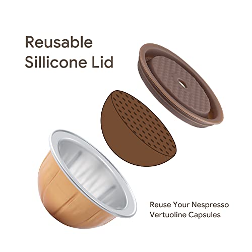 Reusable Silicone Capsule Caps 2 Pcs + Empty Refillable Pods 3 Pcs R116