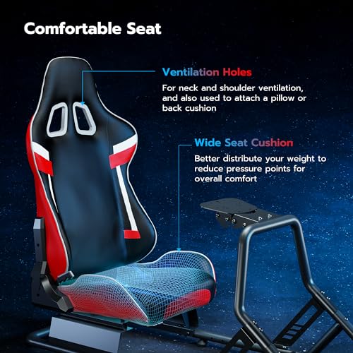 Racing Simulator Cockpit with Monitor Mount and Seat Y5437