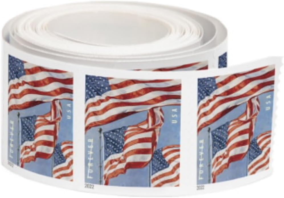 100 Roll US Flag Postage Stamps R4605