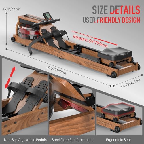 Foldable Rowing Machine with Bluetooth Monitor X177499