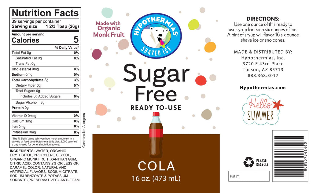 Sugar Free Snow Cone Syrups 3 Pints 16 fl. oz Each F211