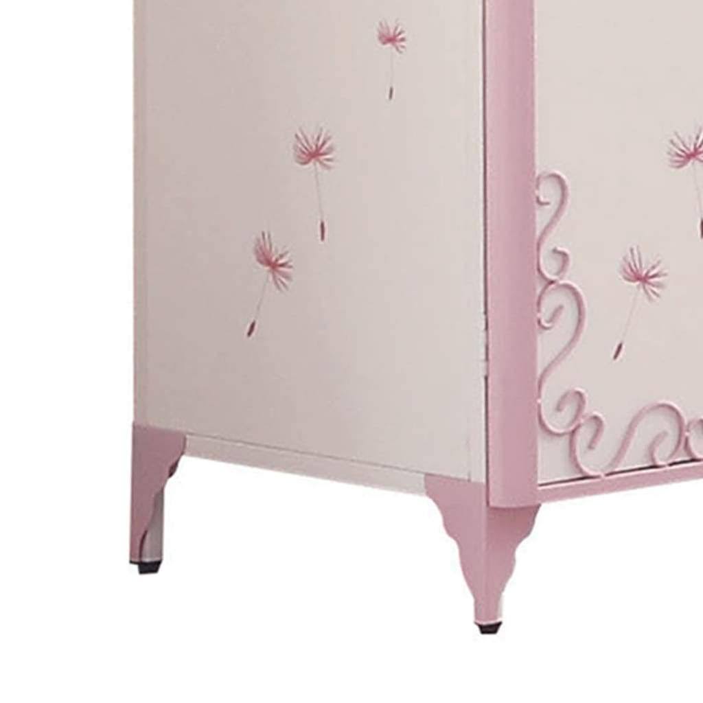 White & Light Purple Armoire M7874