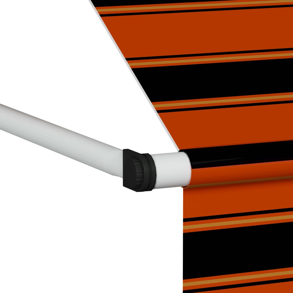 Manual Retractable Awning 157.5" Orange and Brown M25947