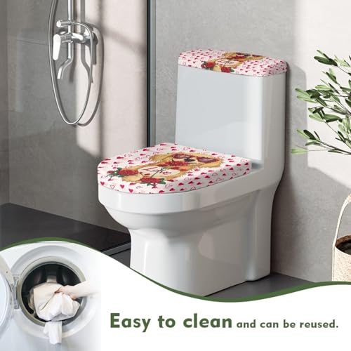 Christmas Bow Bell Toilet Tank Lid Cover and Toilet Seat Lid Cover 2 Pcs Set R349643