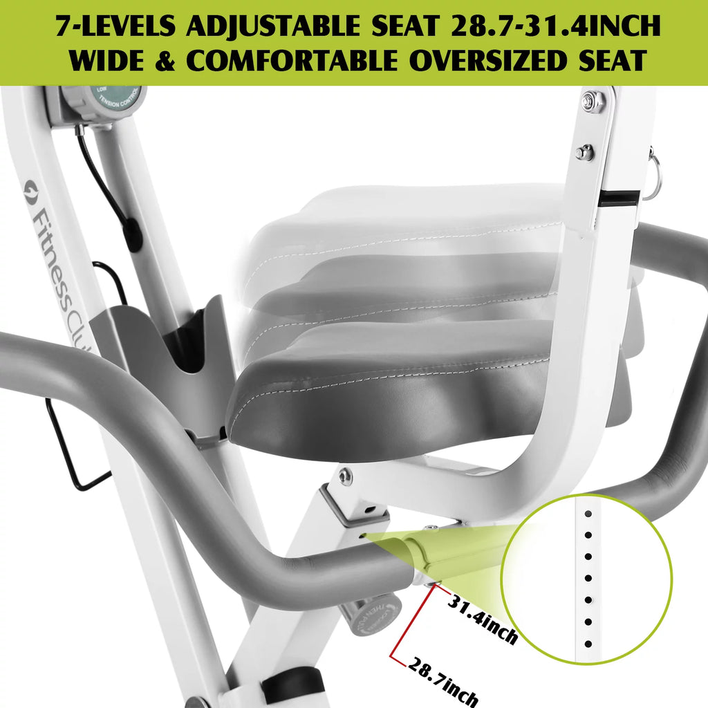 Folding Upright Cycling Exercise Bike with Backrest Magnetic Resistance Q174
