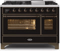 48 Dual Fuel Propane Gas Range in Glossy Black U639