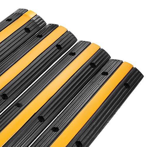 Black Rubber Cable Protector Speed Bump (4 Pack Single Channel) U4427