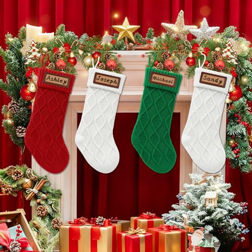 Knitted Christmas Stockings 4 Pack A117