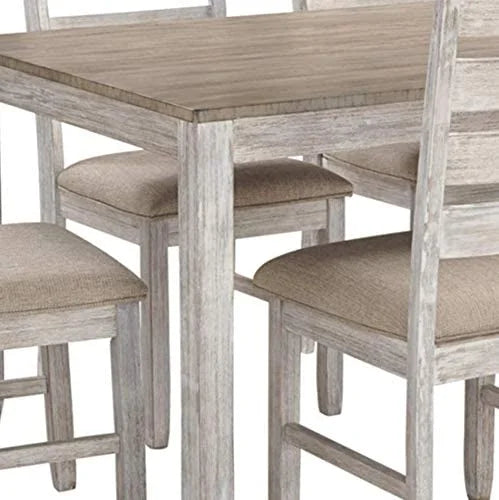 7 Piece Dining Set in White and Light Brown Z695994