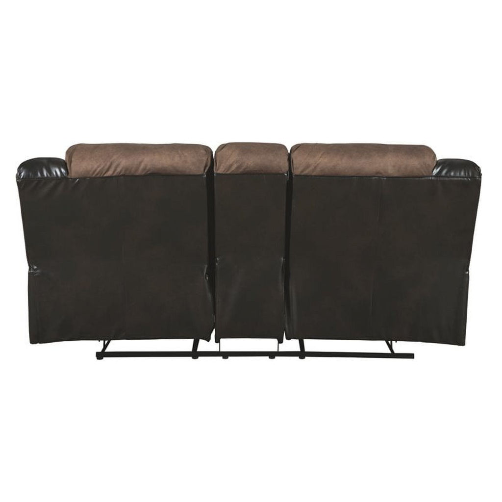 Contemporary Reclining Loveseat with Console in Chestnut I2538