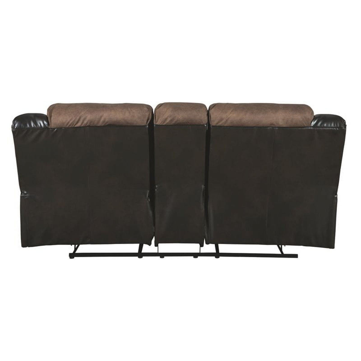 Contemporary Reclining Loveseat with Console in Chestnut I2538