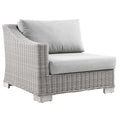 Grey Rattan Wicker Corner Chair K598087