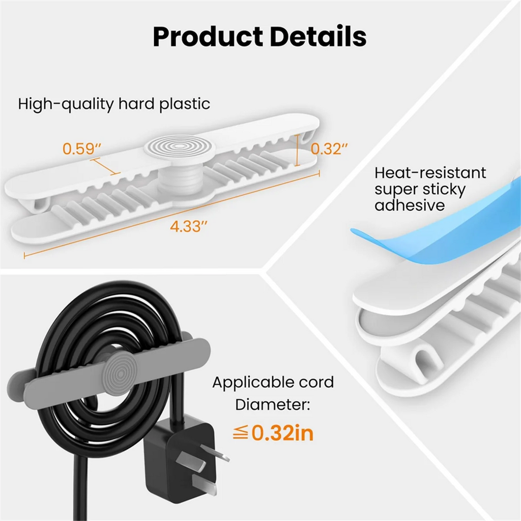 6 Pack Appliance Cord Organizer Stick on Y187