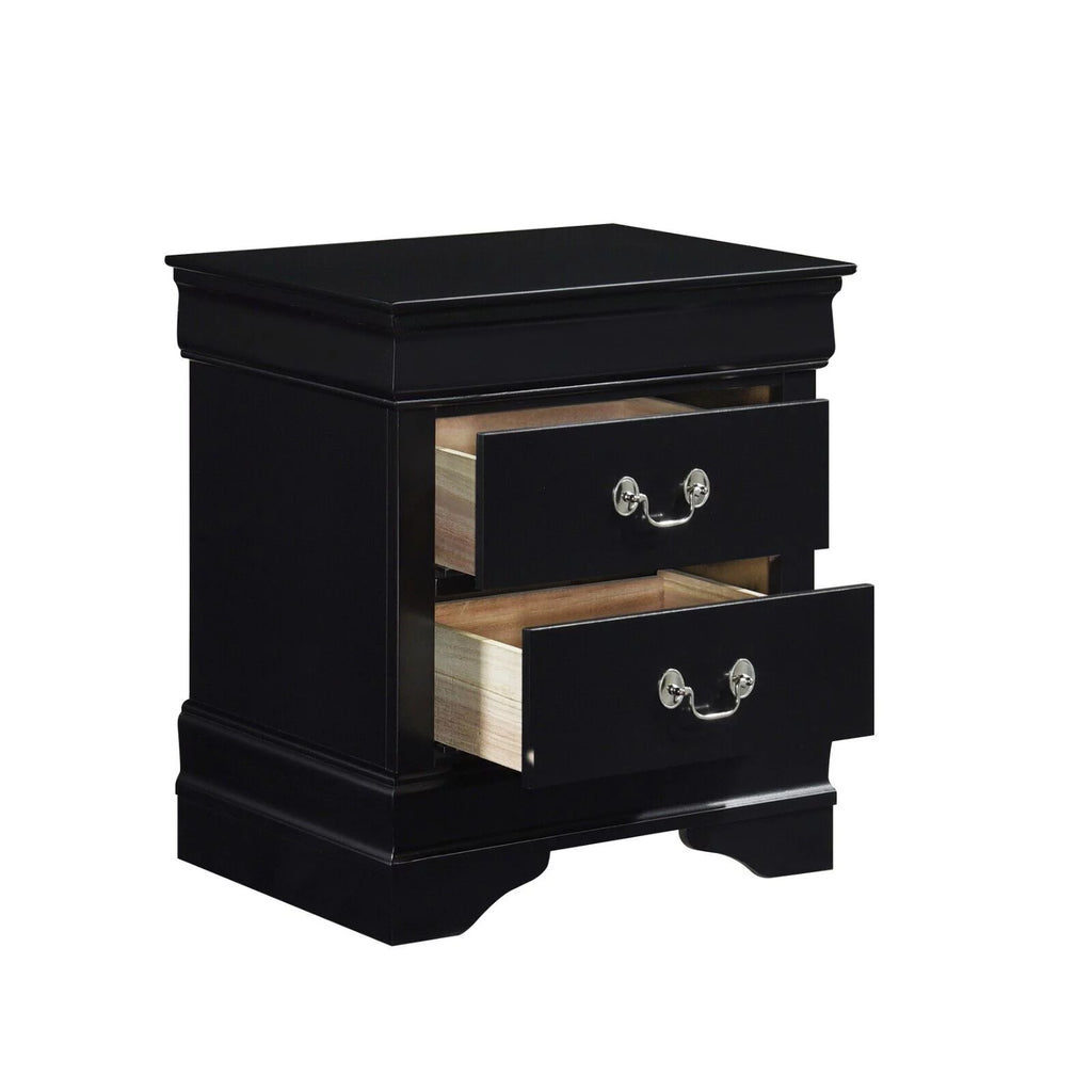 Twin Bed Nightstand Dresser Mirror 4pc Set Black V609