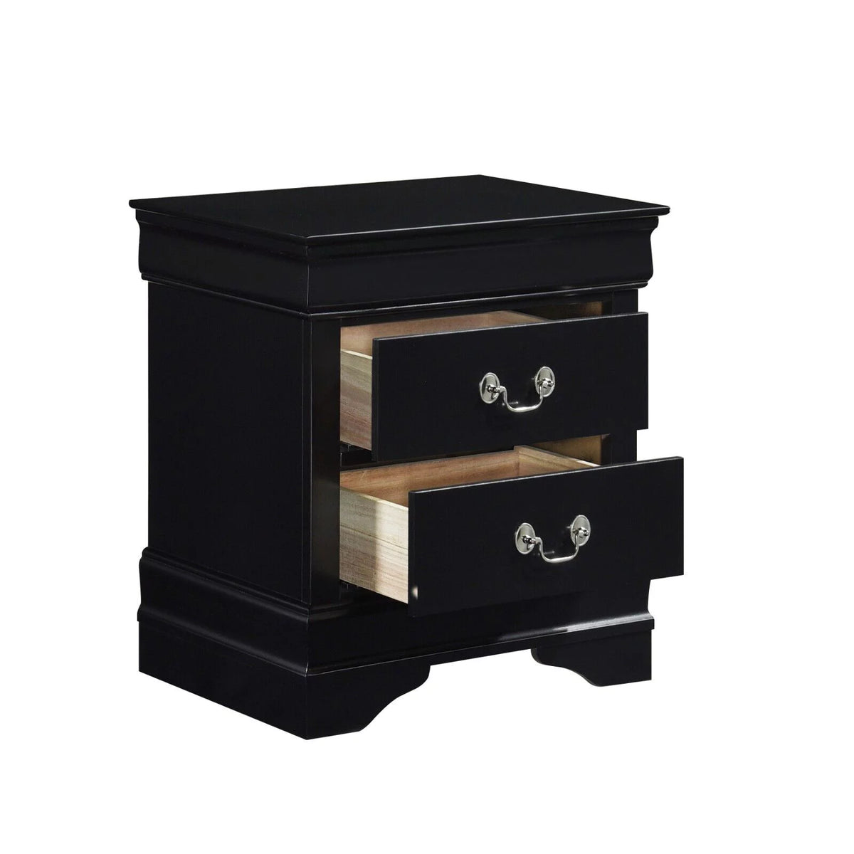 Twin Bed Nightstand Dresser Mirror 4pc Set Black V609
