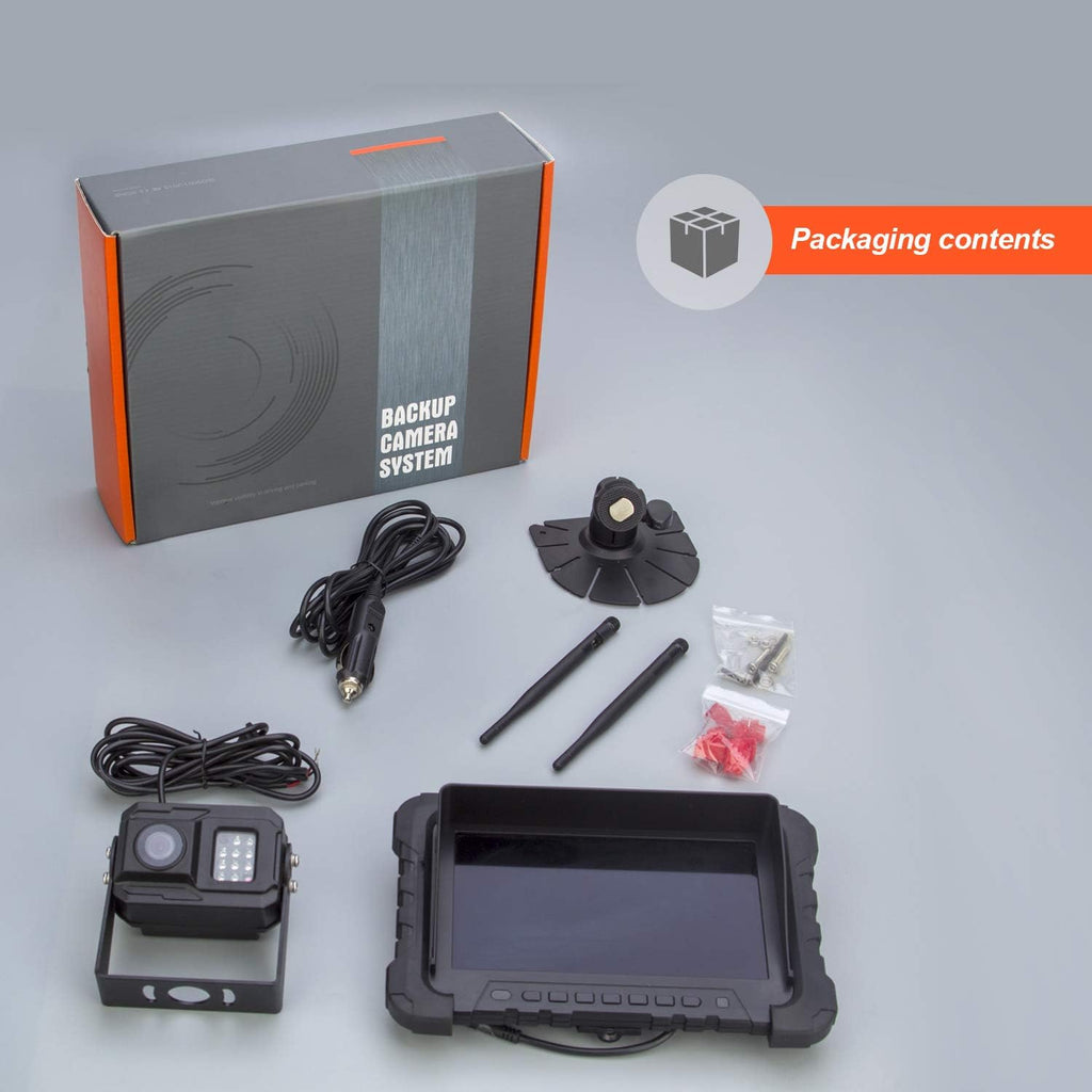 Wireless Backup Camera System with Night Vision, 7inch Monitor Split Screen P69335