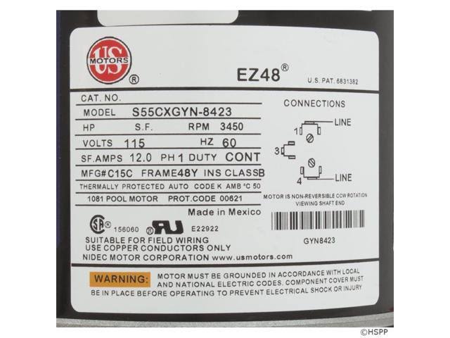 1.0hp 115V 1-Speed Pump Z50335