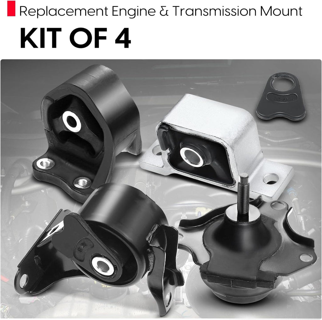Engine Motor and Transmission Mount Kit Compatible with Honda CR-V 2002-2006 L4 2.4L Automatic Transmission 4 PCS D2556
