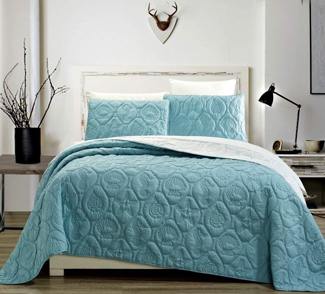 Dark Purple Light Purple Reversible Queen Full Bedspread Coverlet Set R288347