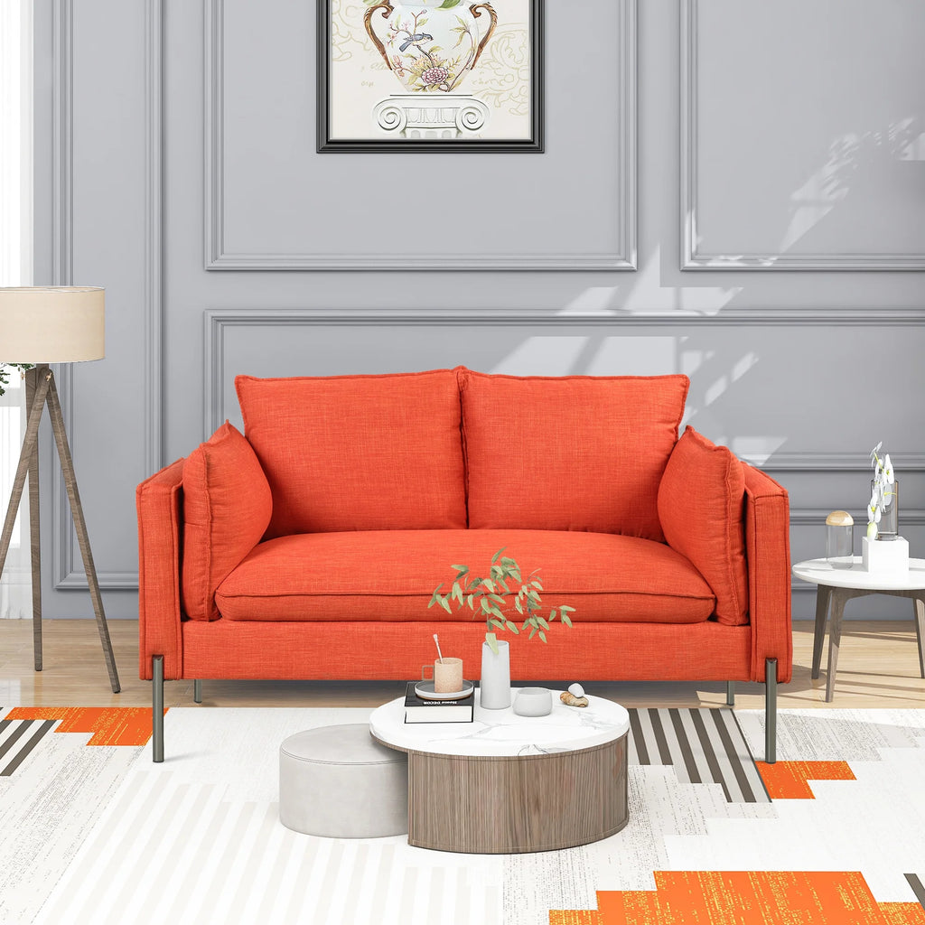 Linen Fabric Loveseat Couch C619