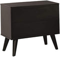 Black Wood 2-Drawer Nightstand Y5103