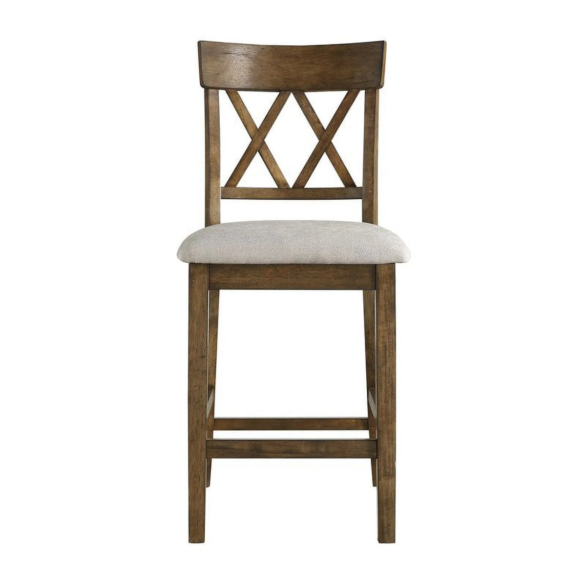 Oak Wood Crossback Counter Height Dining Chair Set of 2 I867321