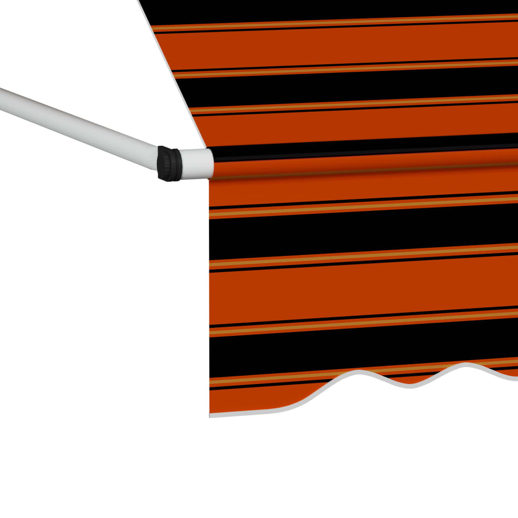 Manual Retractable Awning 157.5" Orange and Brown M25947