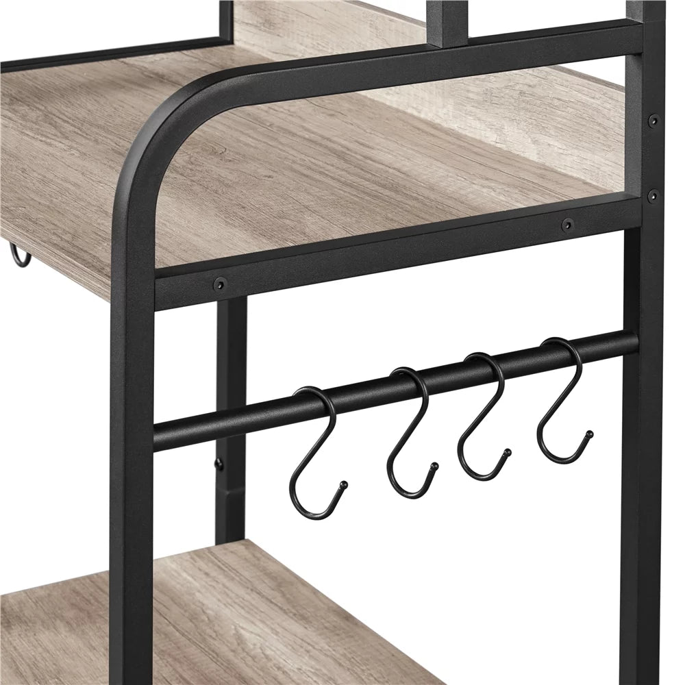 Gray Baker's Rack with Cabinet H35705