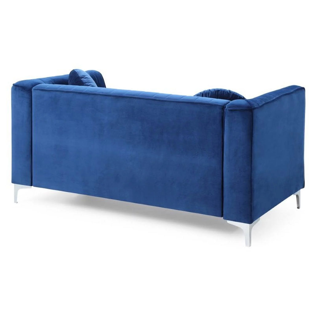 Navy Blue Velvet Loveseat S3758