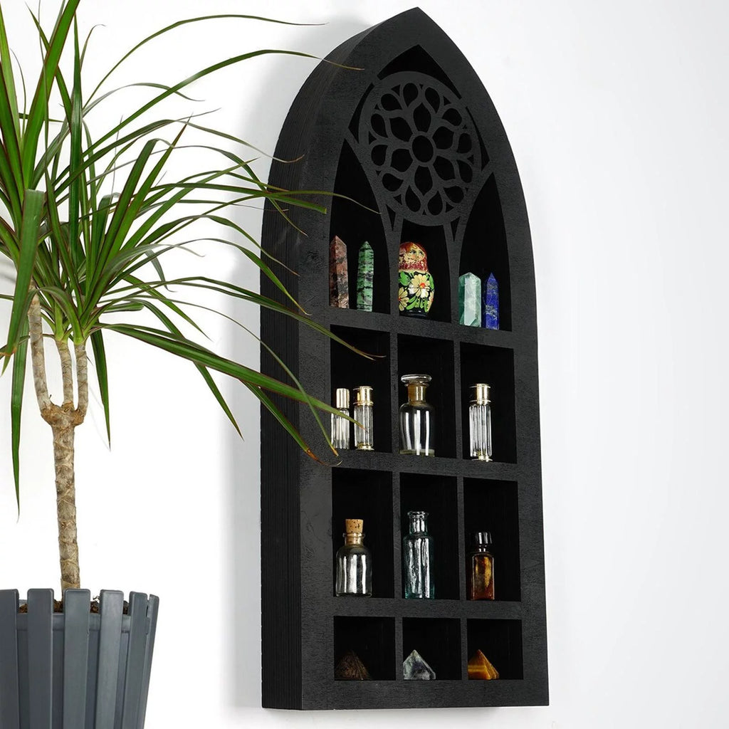 Black Wooden Wall Display Shelf K8229