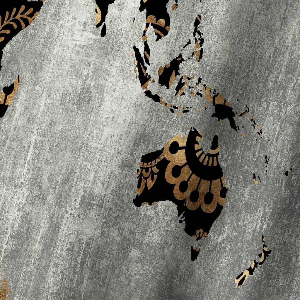 Gold World Map K765