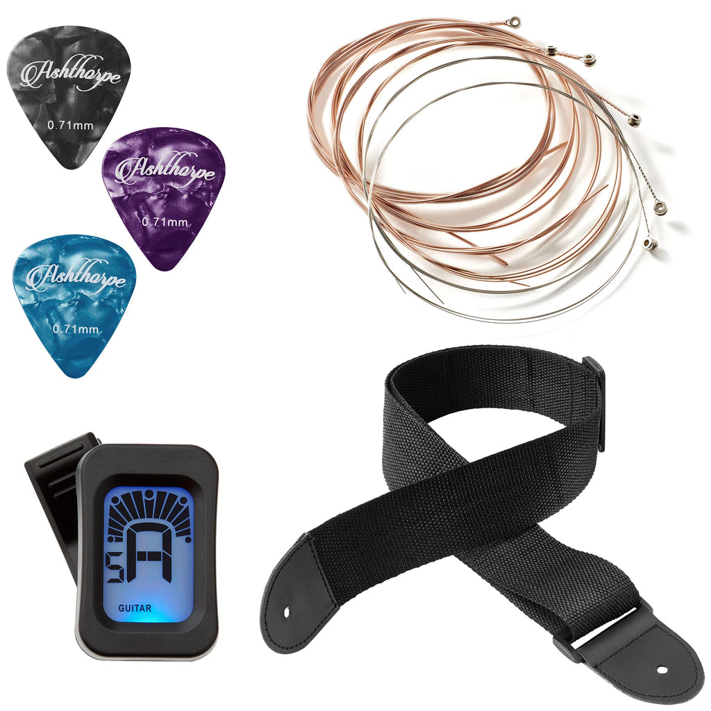 41-Inch Beginner Acoustic Guitar Starter Package, Red D81043