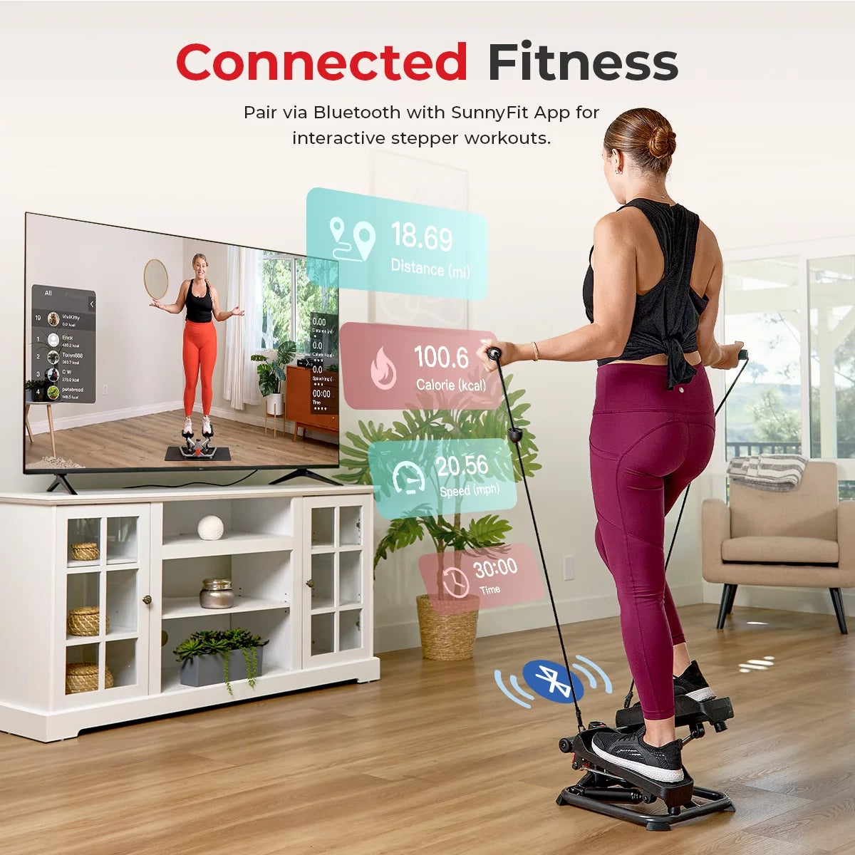 2-in-1 Stepper Machine with Resistance Bands B368615