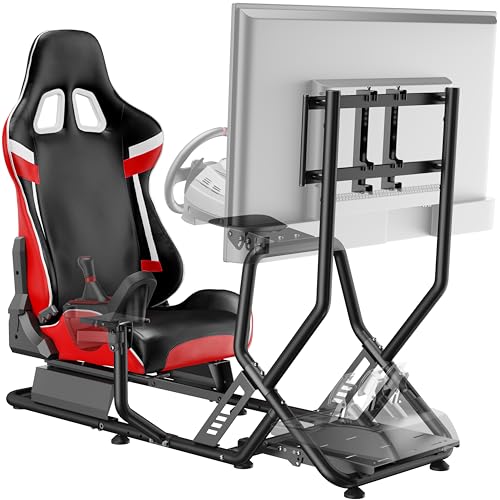 Racing Simulator Cockpit with Monitor Mount and Seat Y5437
