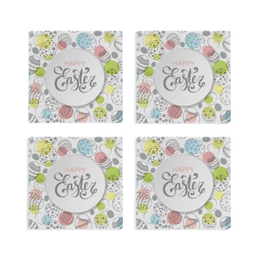 4 Packs Ceramic Stone Coasters with Cork Base B596