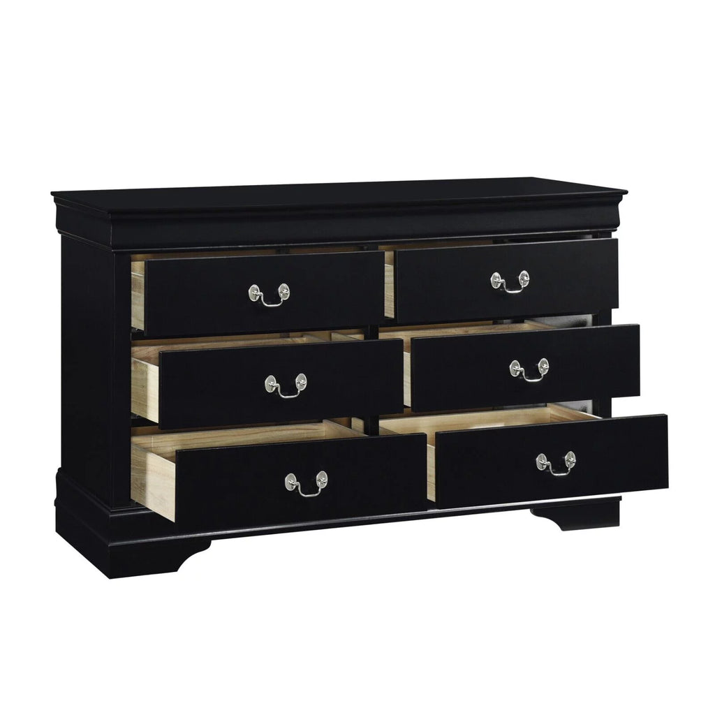 Twin Bed Nightstand Dresser Mirror 4pc Set Black V609