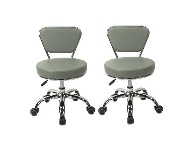 Set of 2 Grey Pedicure Stool S6660