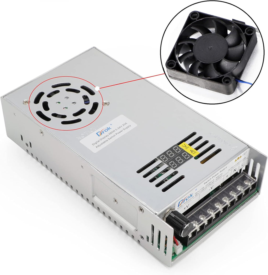 24V 20A 480W Buck Converter Dual Display Variable Adjustable Regulated Switching Voltage Transformer X169988