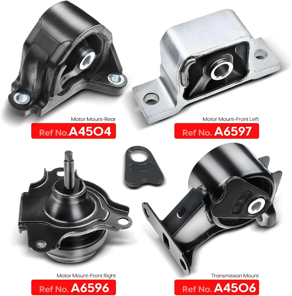Engine Motor and Transmission Mount Kit Compatible with Honda CR-V 2002-2006 L4 2.4L Automatic Transmission 4 PCS D2556